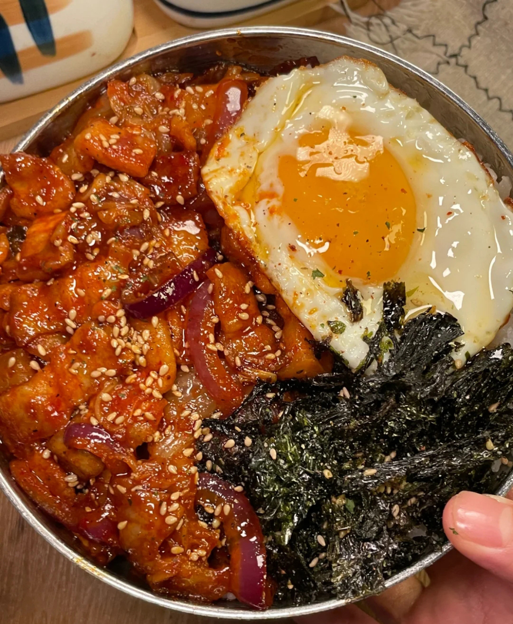 韩式五花肉拌饭!#五花肉# #韩式烤五花肉# #拌饭# #美食# #美味