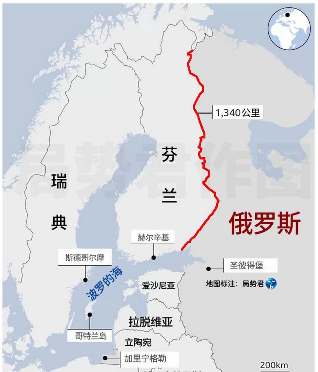 芬兰加入让北约赚大了,而俄罗斯新增了1340公里的接触线,以后的防御