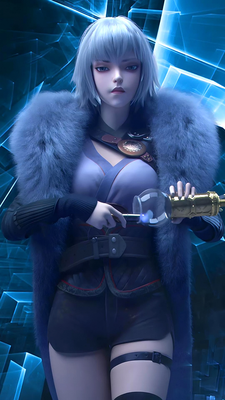 国漫女神|《灵笼》白月魁超清手机壁纸:一位集力量,美貌于一身的人气