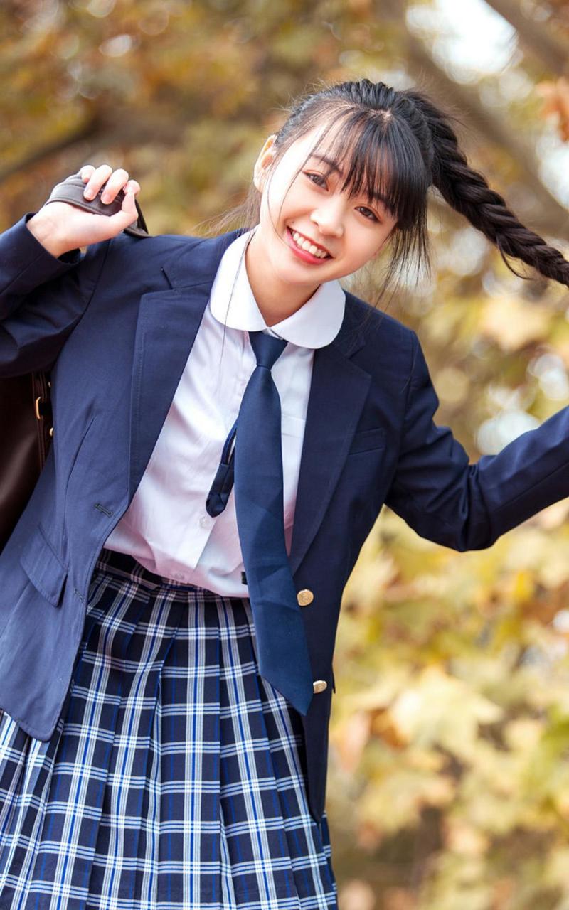 日系jk制服少女,户外摄影写真清新图像.