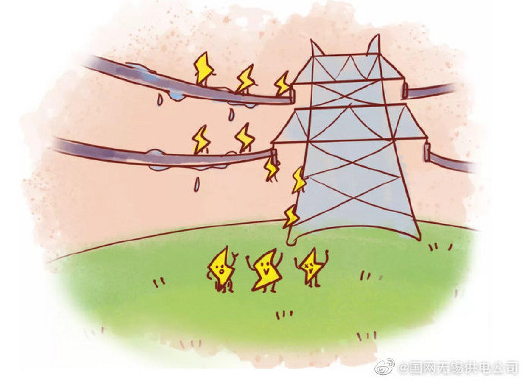 下雨天看着那些光溜溜的高压线 会触电吗 电塔上的高压线是裸导线