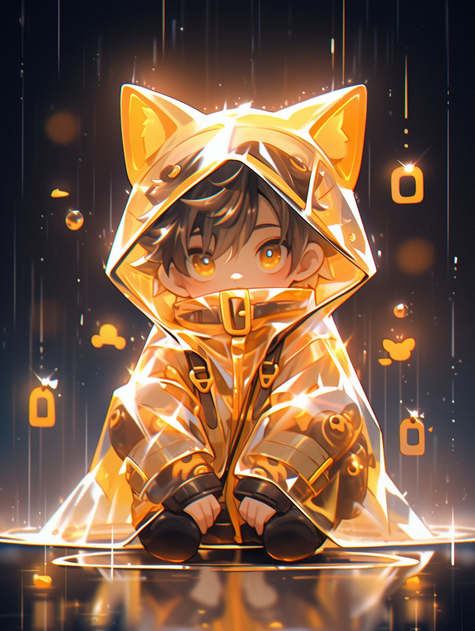 治愈系头像|闪闪发光的透明雨衣小可爱[期待]