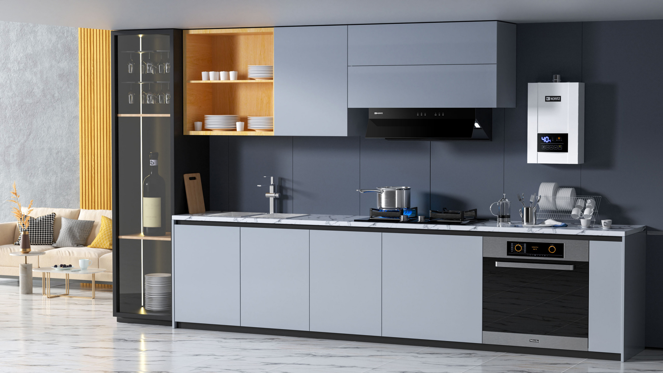 厨房场景产品建模渲染,软件:cinema 4d,渲染器:octane render,后期