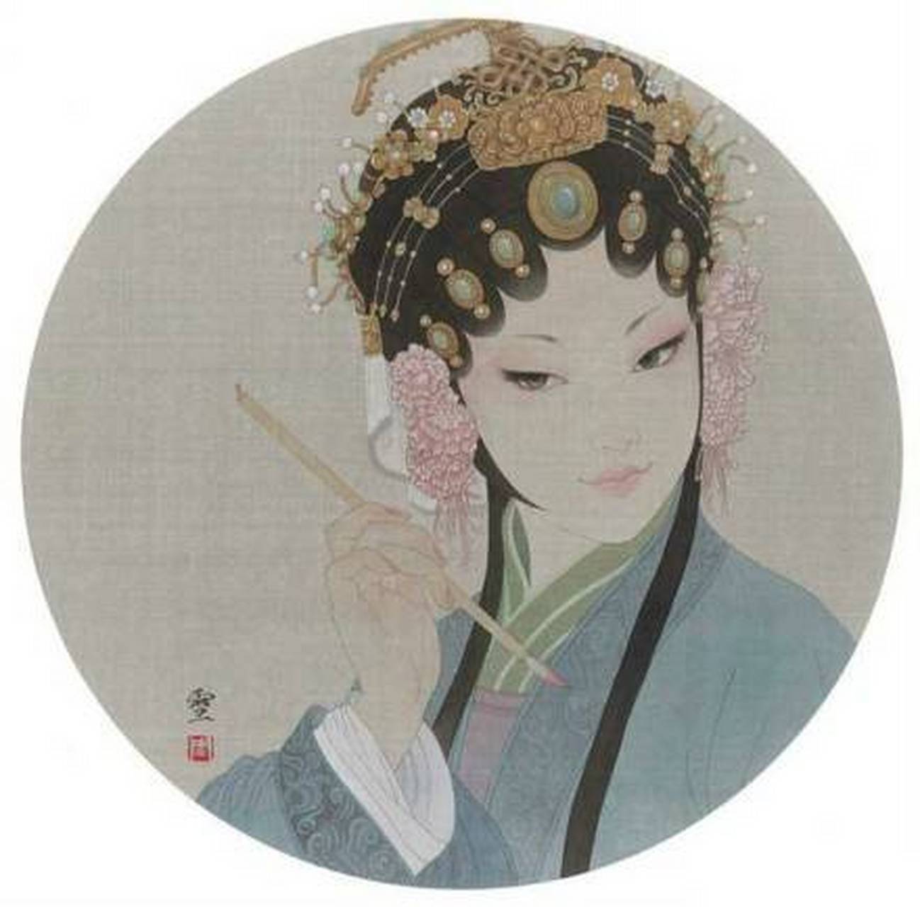 "古风水彩,花旦工笔画《美人记》图集.转发收藏.(图   )