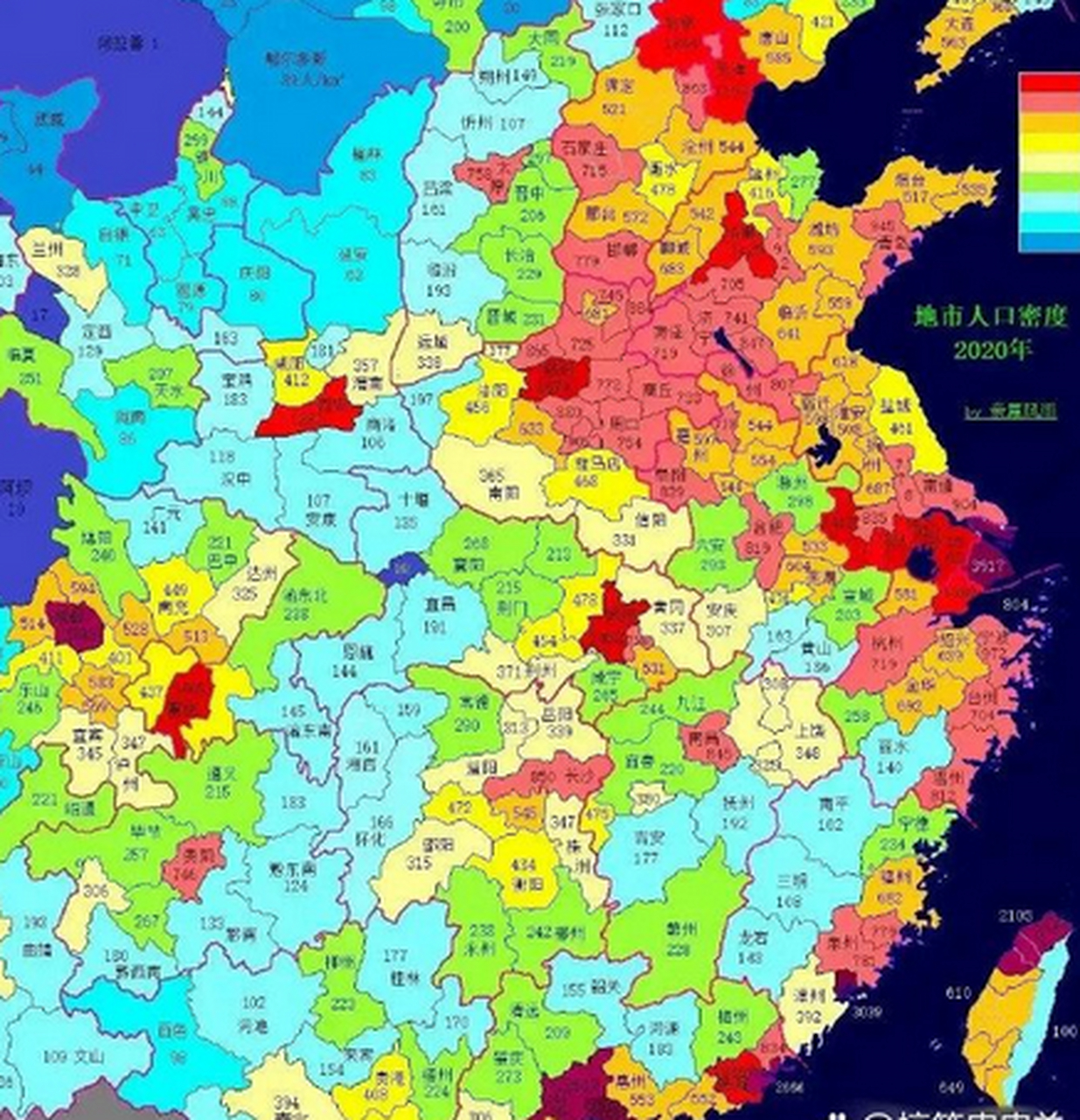 我国城市人口密度地图