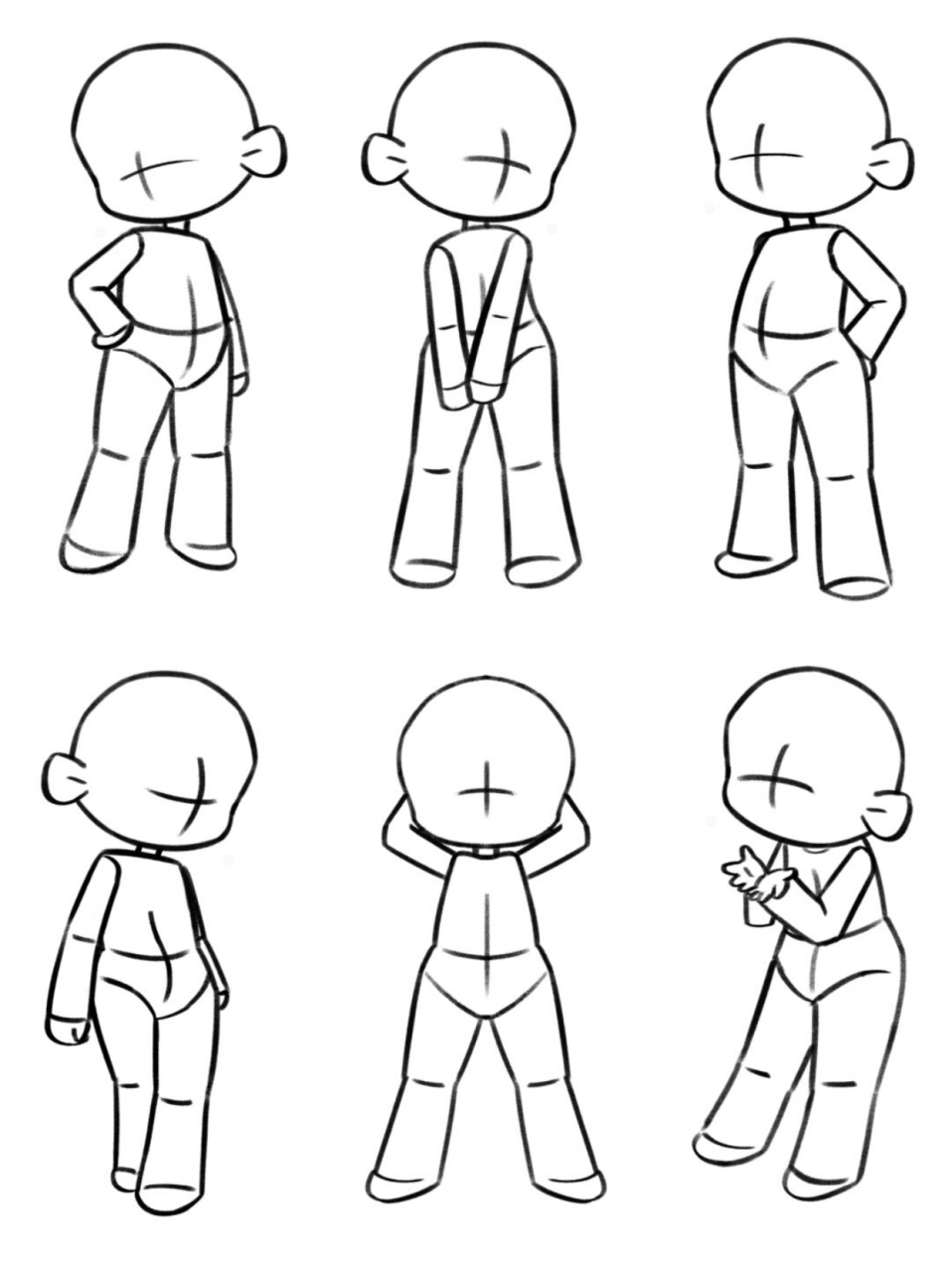 q版人体站姿绘画技巧  首先,我们要了解q版人物的特点.