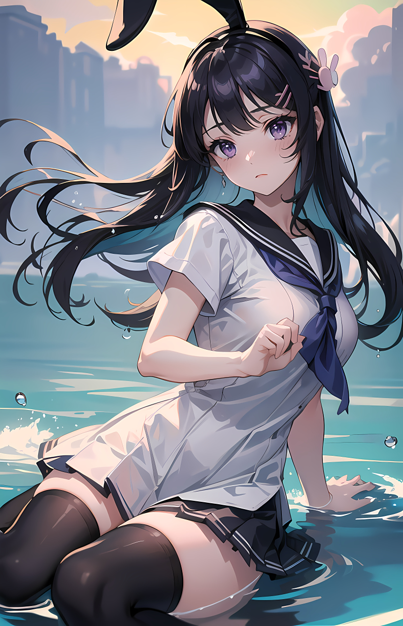 麻衣学姐衣服都湿了 #秋日生活创作季# #樱岛麻衣# #二次元美图