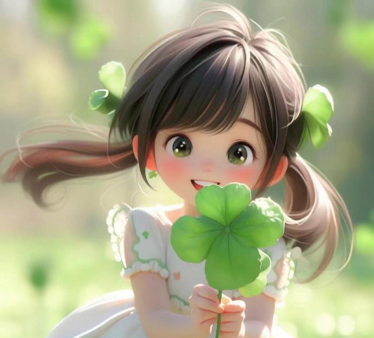 清透四叶草小可爱头像,笑容太治愈了92 #动漫头像和壁纸