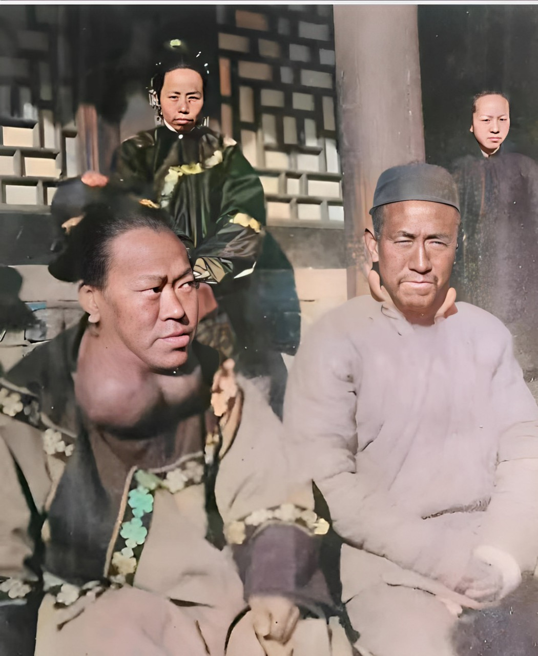 照片中的老爷戴着一顶小帽子,看上去庄重而有妻子的风范 根本没有这种