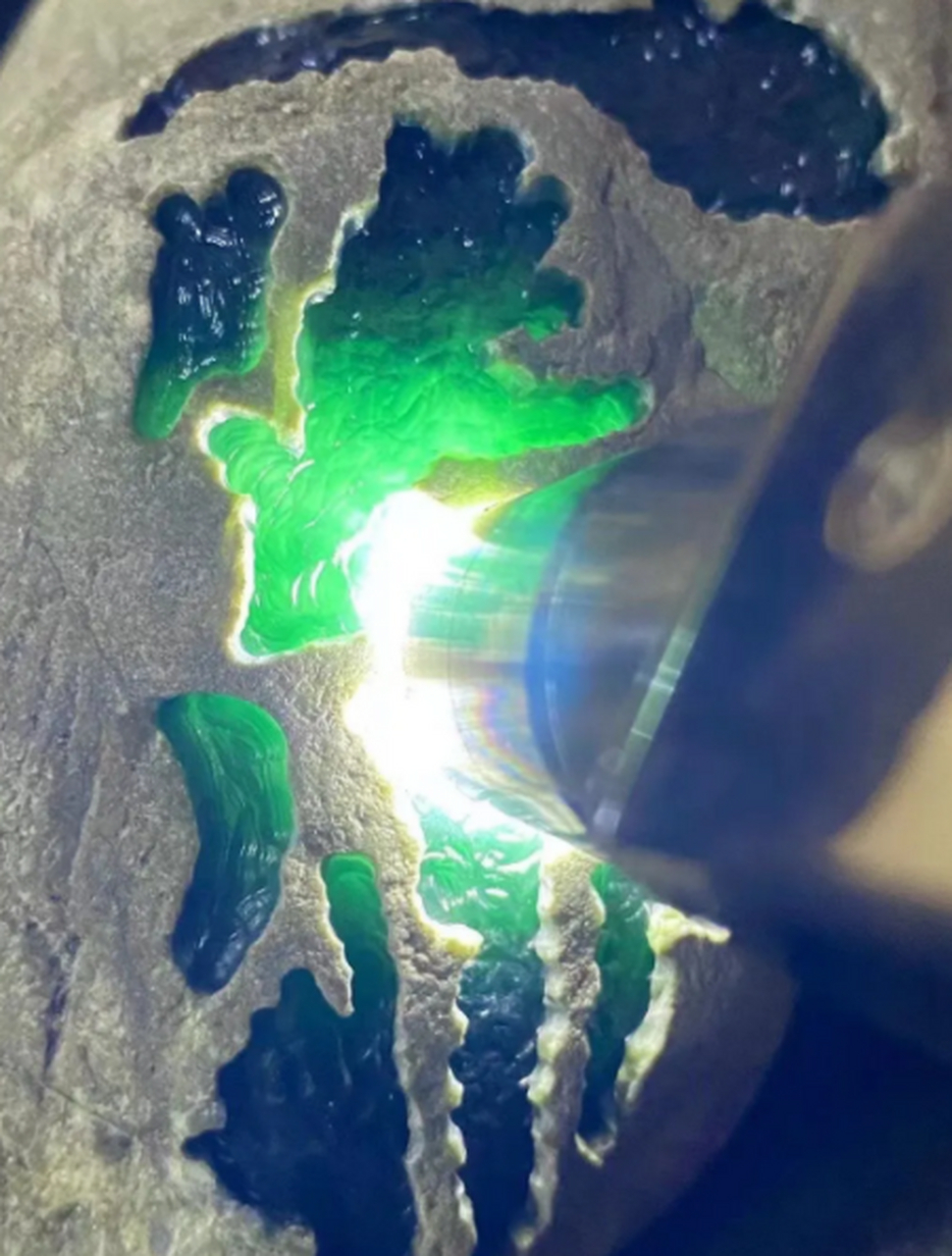 点击头像看直播##翡翠原石# 极品南齐老蓝水戒面级手镯料,2.