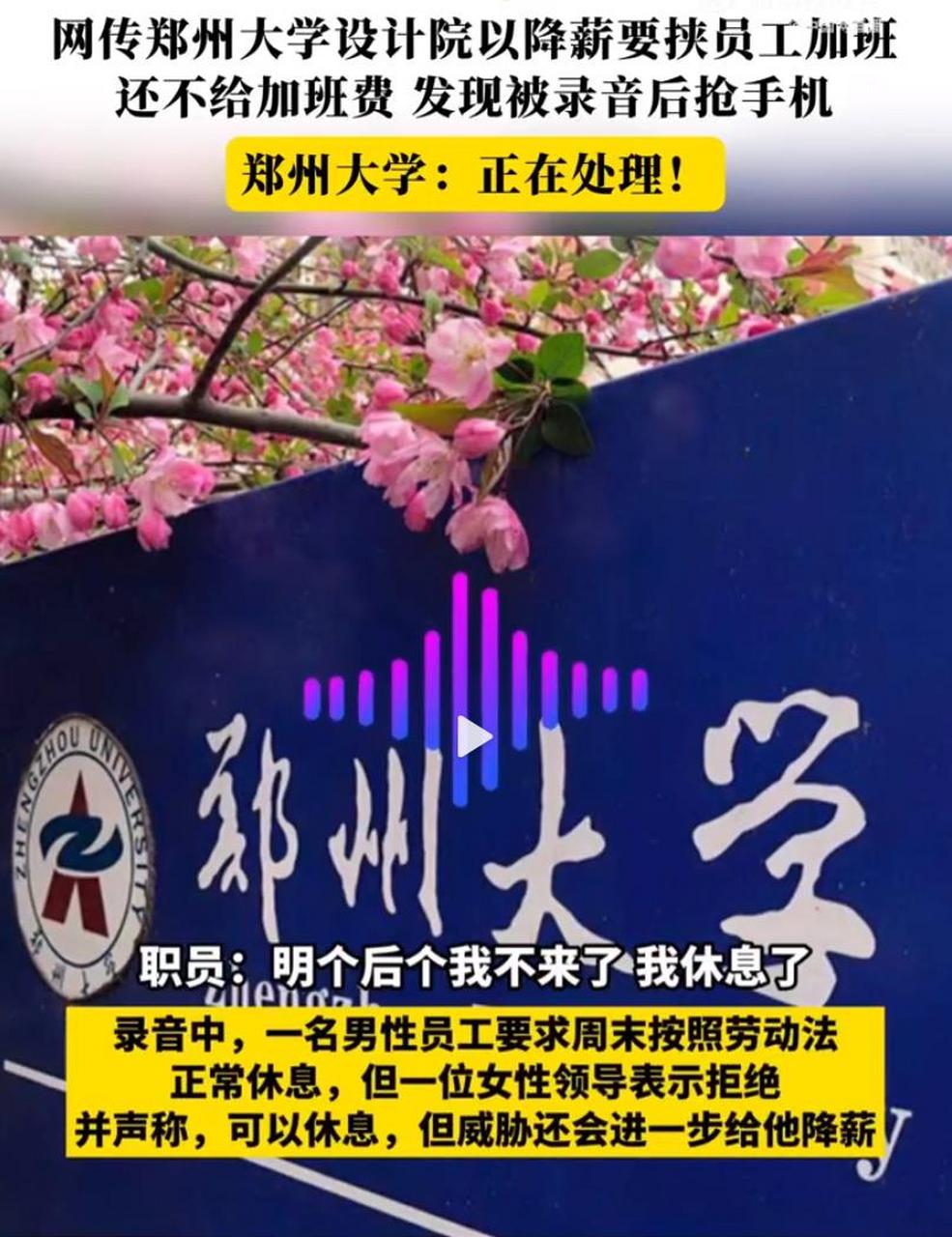 近日,一段涉及鄭州大學領導與員工的加班爭執的錄音在網絡上引起了