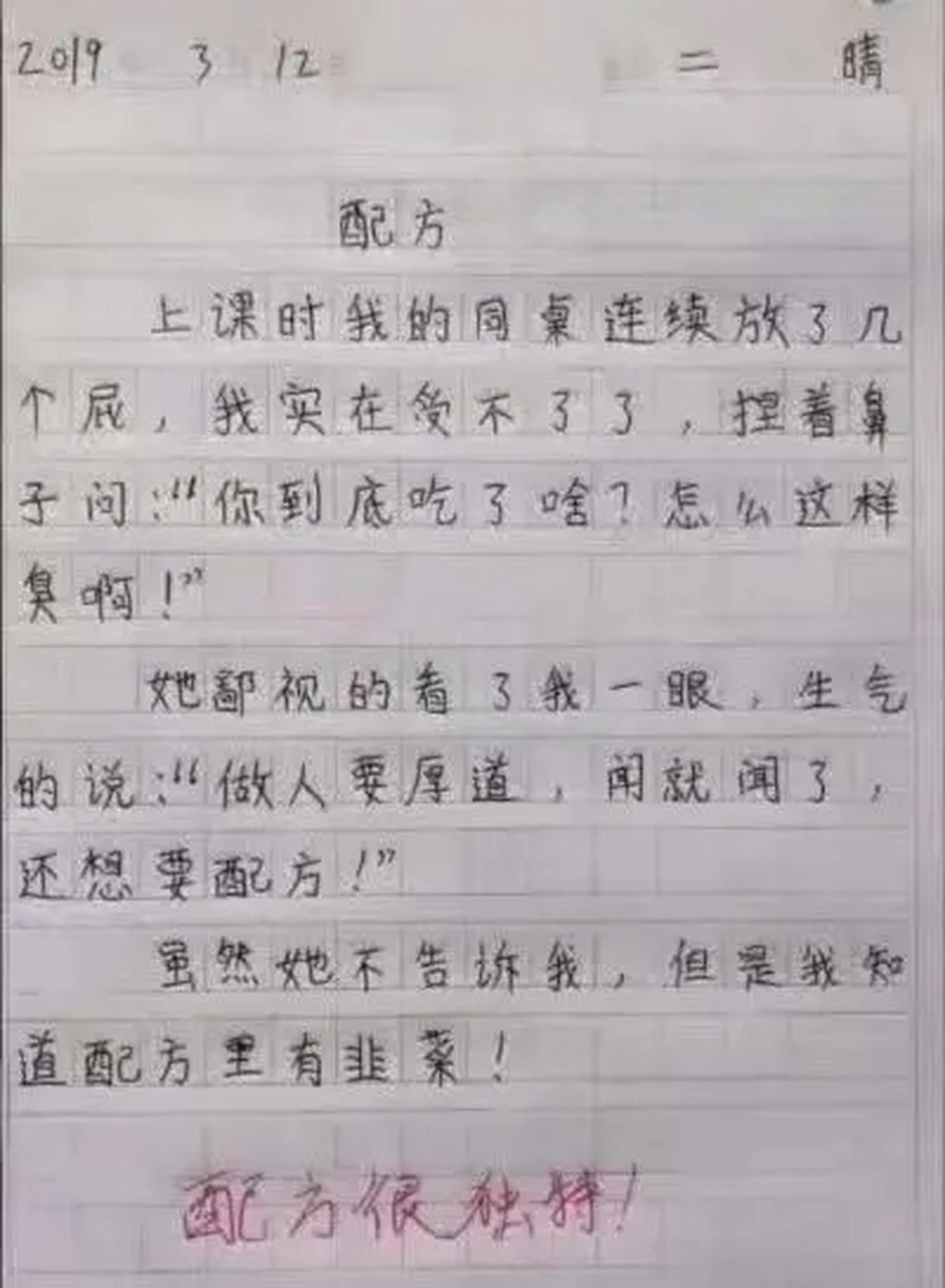 熊孩子的奇葩作文!