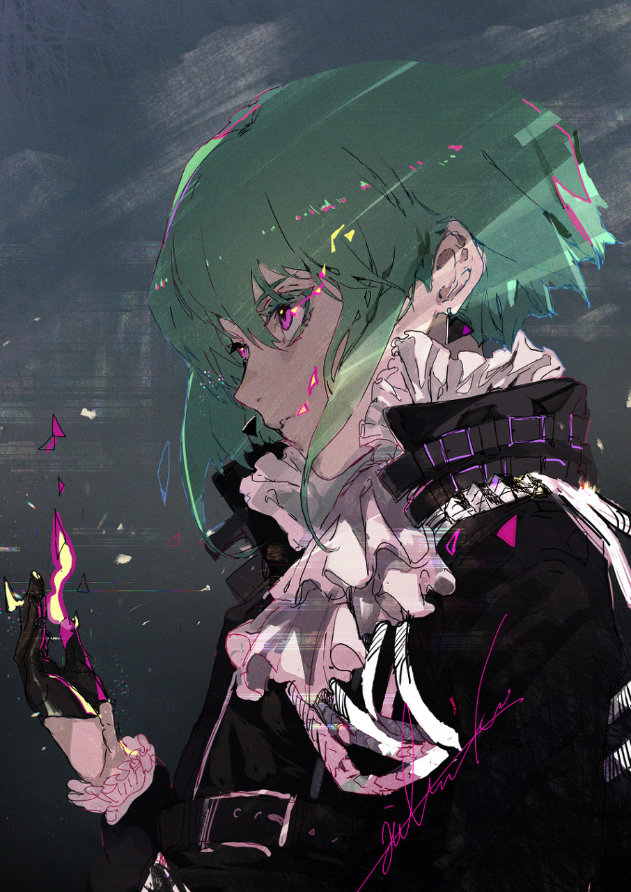 动漫少女# 就这坚毅的眼神反正我是不敢惹[凝视] pix:木野花