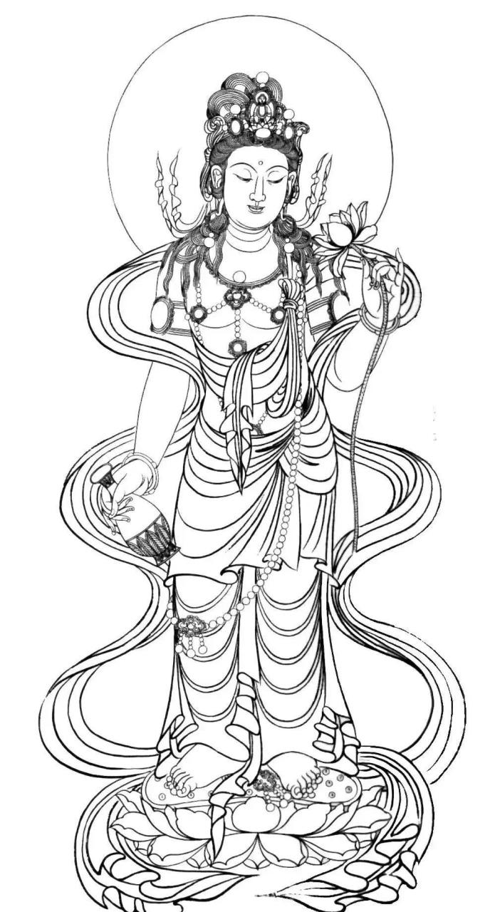 佛像白描一起练起来,练好线条流畅确实有点费笔.[捂脸]