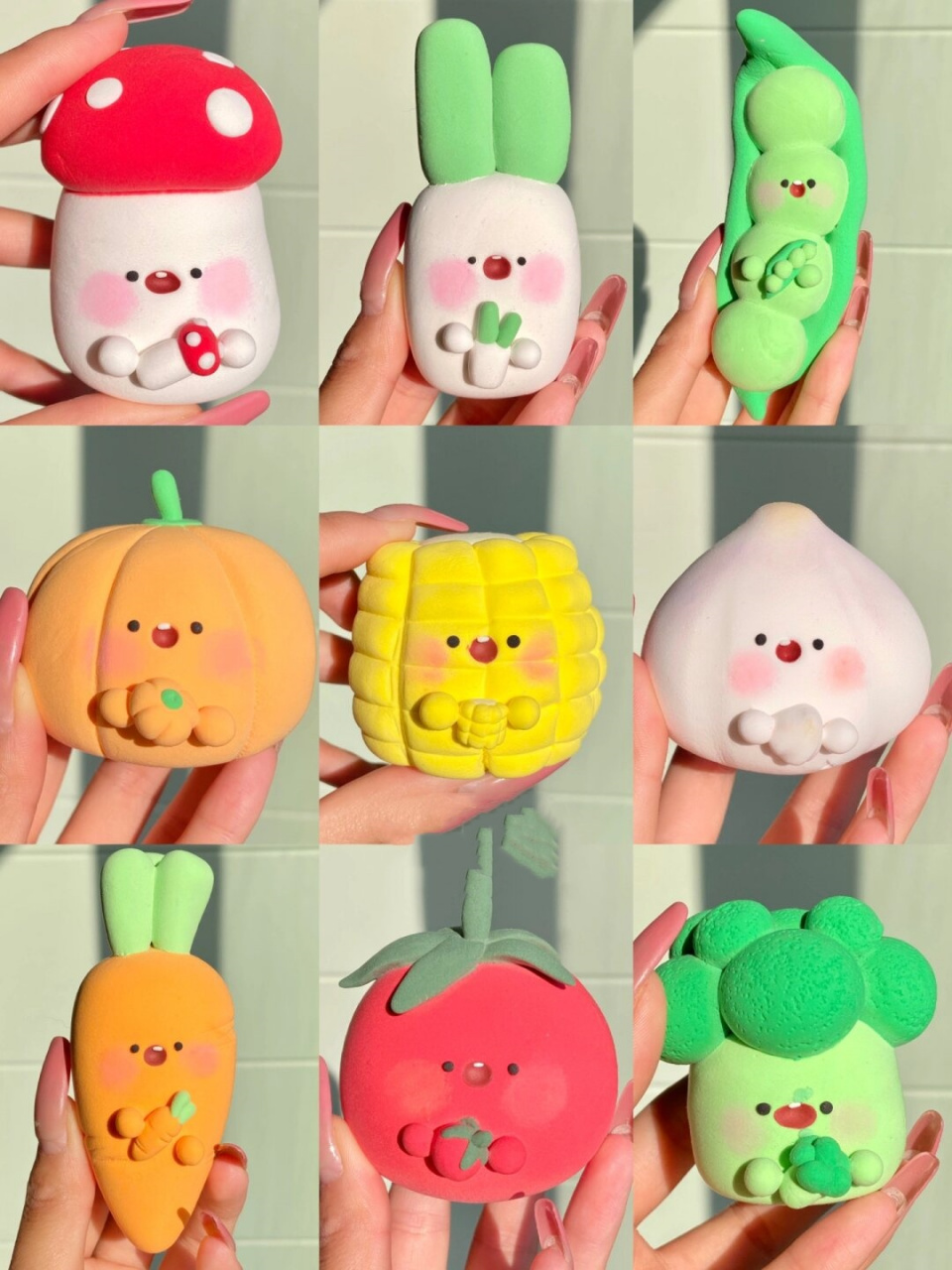 超轻粘土版蔬菜家族来啦!谁不想一口炫一个!
