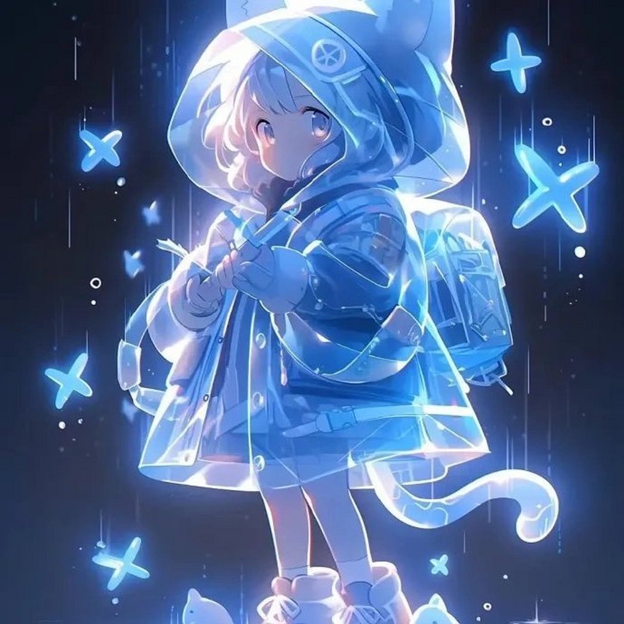 蓝色荧光女生头像 676767