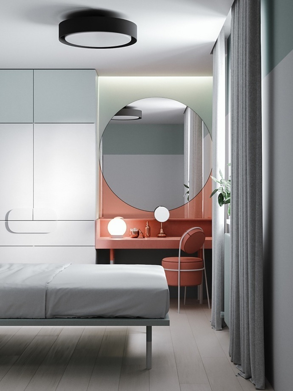 漂亮的卧室梳妆台设计,晚安 小伙伴们.