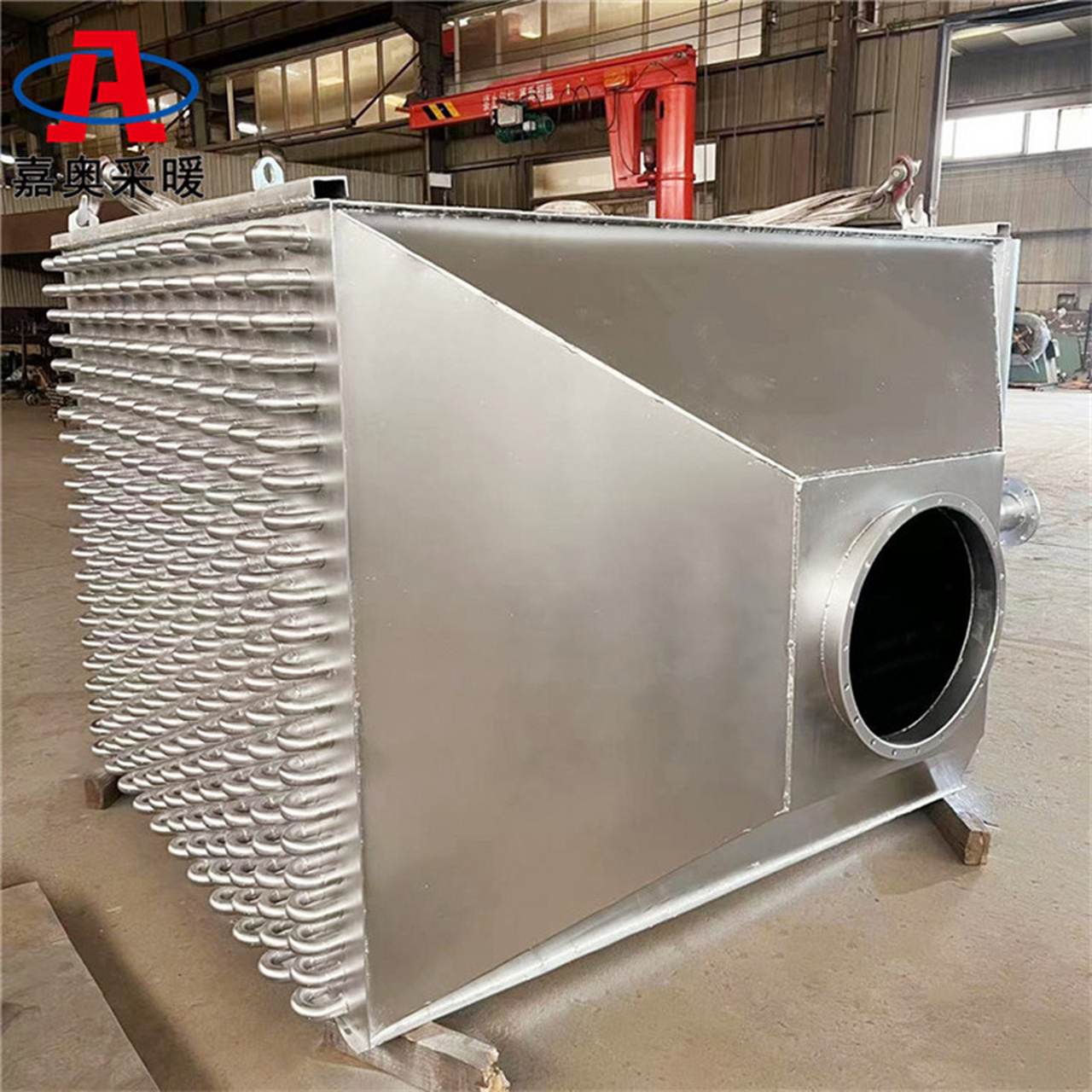 烟道空气换热器 锯齿状翅片管散热器,热风炉用翅片管散热器,工厂用单