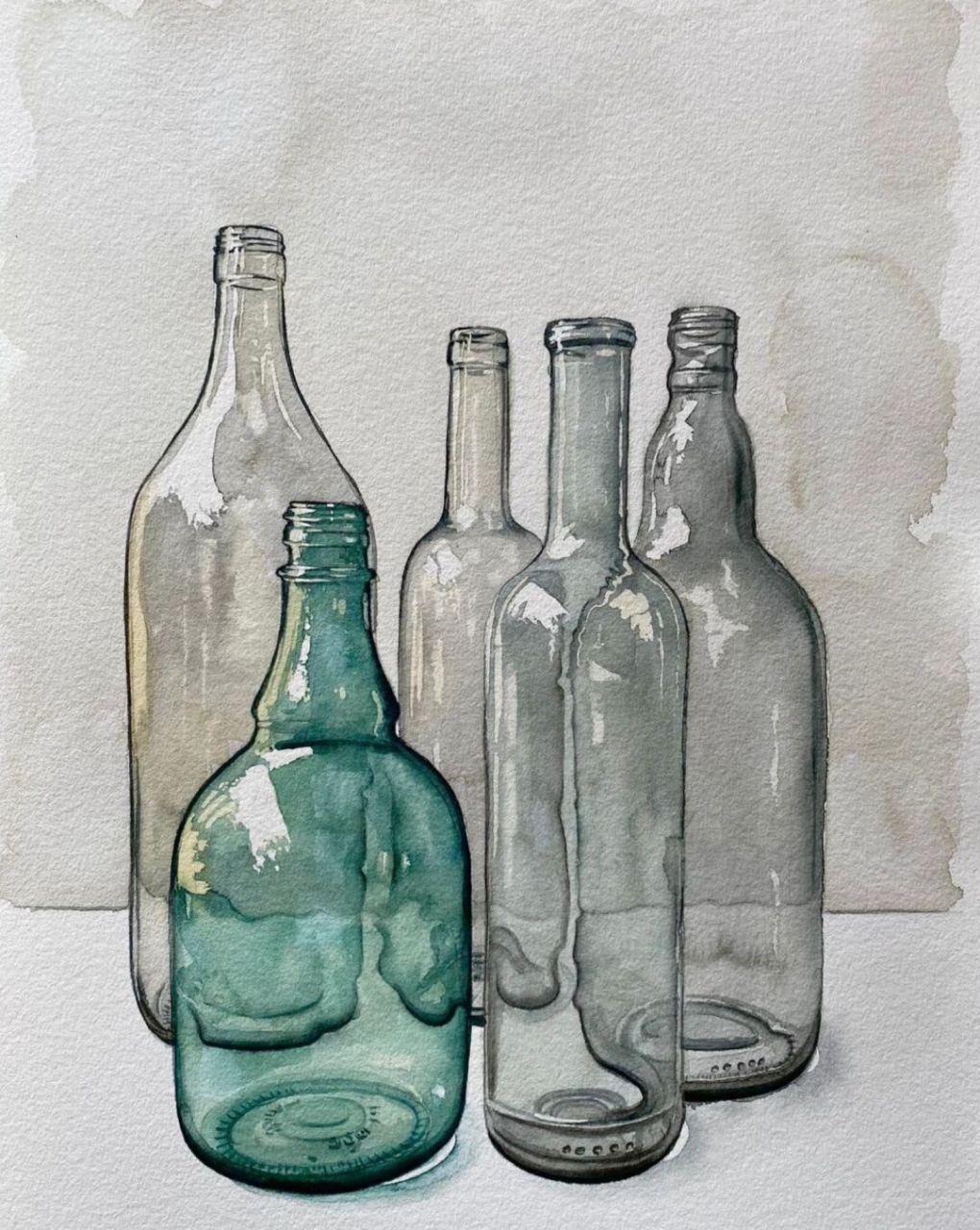 土耳其艺术家 	 擅长用水彩来表现玻璃质感 	 其实用水彩来画玻璃是