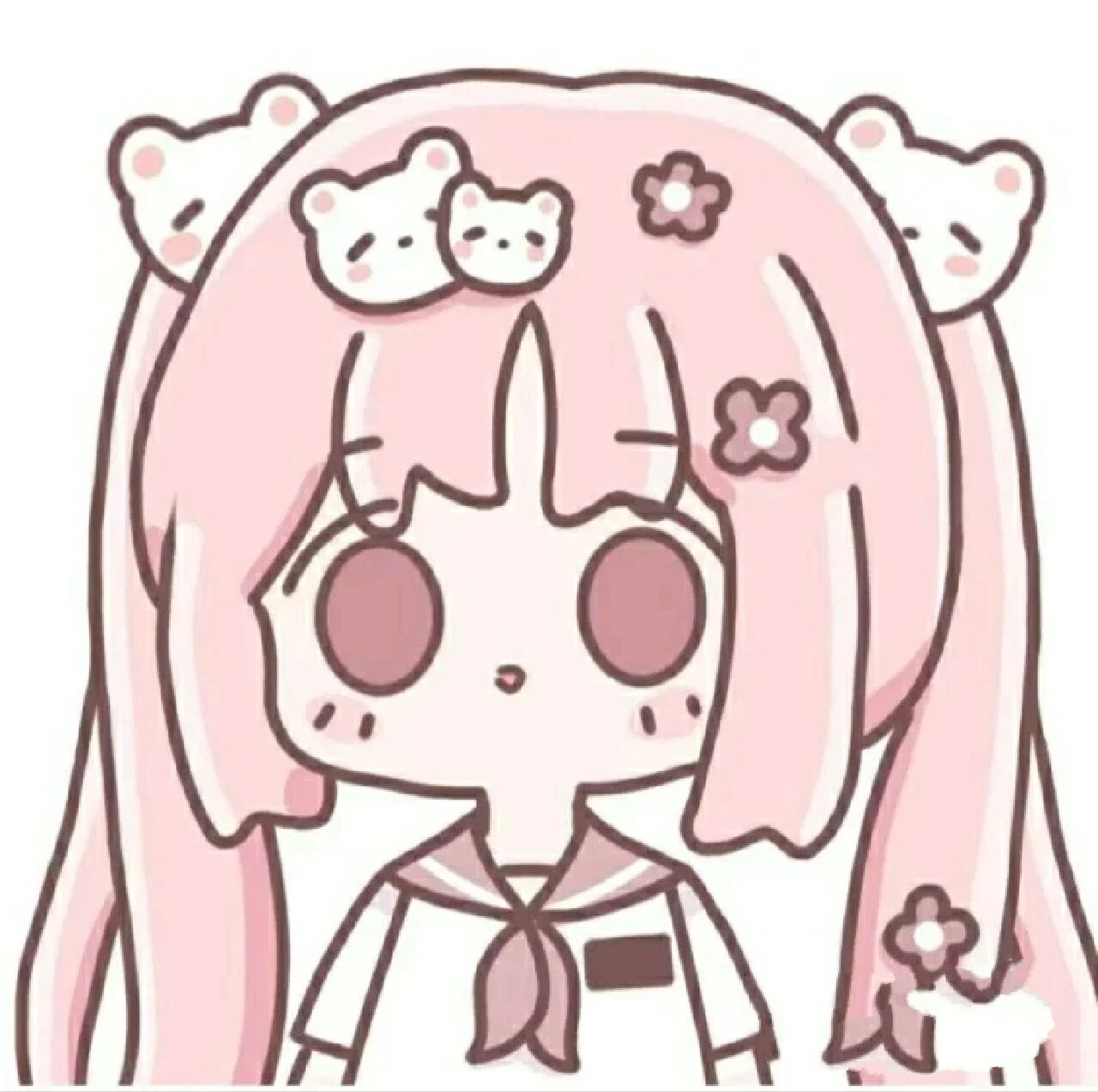 简笔画小女孩头像