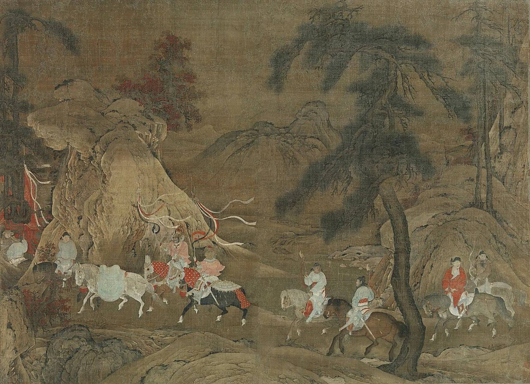 《明皇幸蜀图》,这是一幅记录唐代天宝年间安禄山造反,明皇被迫西逃避