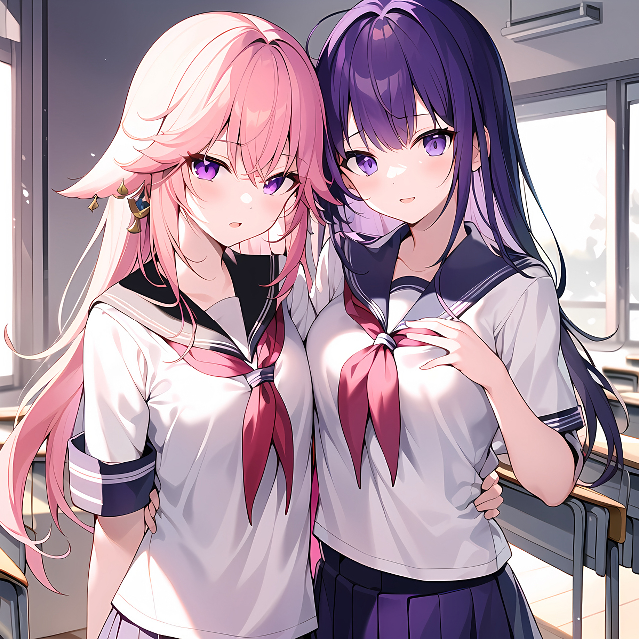 穿制服八重神子和雷电将军喜欢吗?[滑稽] #八重神子