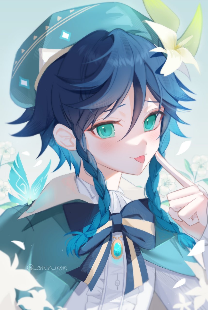 原神 风神 温迪 诶嘿 论摸鱼 还得是你 画师:レモン