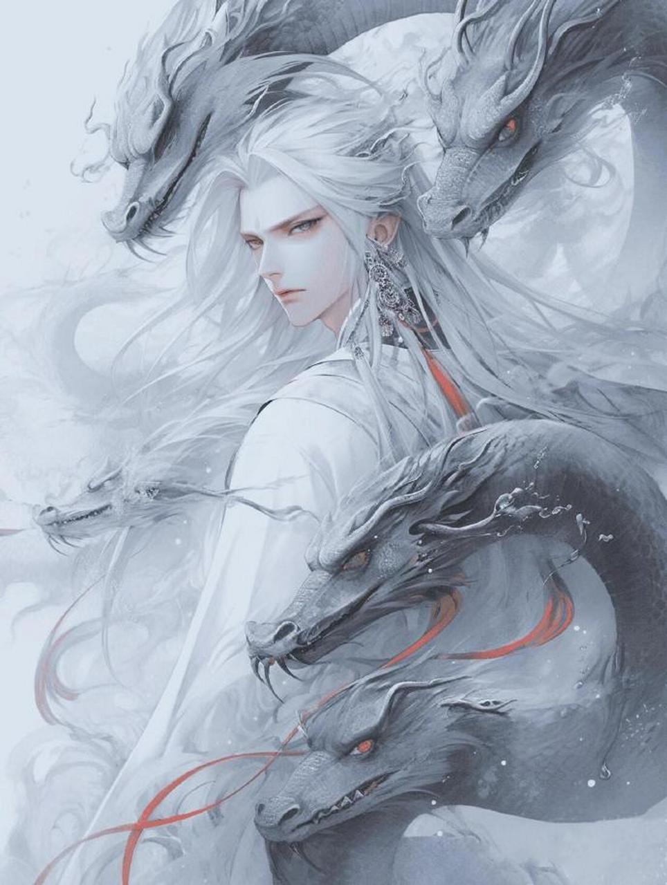 古风"蛇神"白衣少年头像 676767 #古风插画# #古风小分队