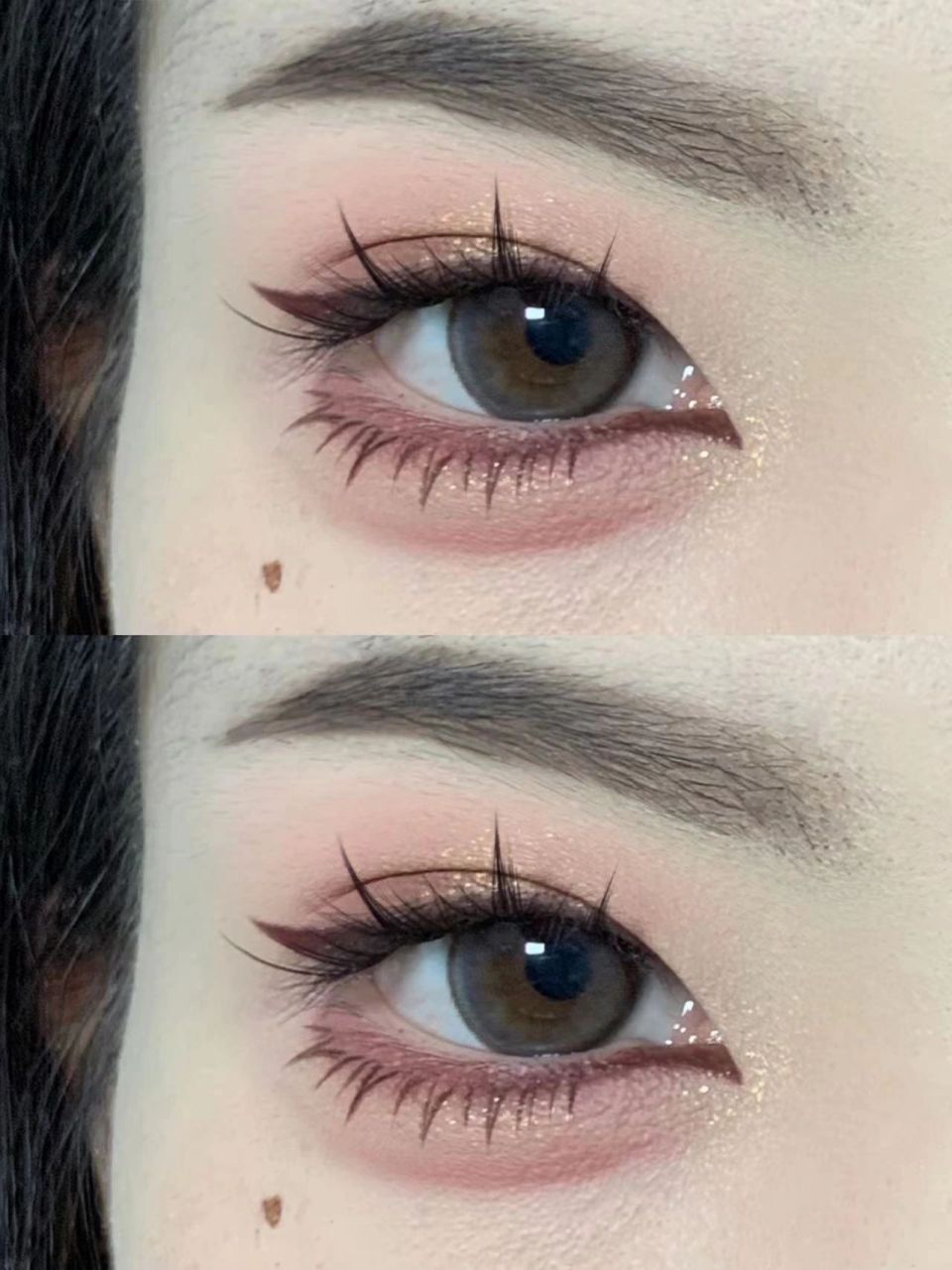 温柔妩媚内双杏眼姐妹 快试试这个粉棕狐系小烟熏!