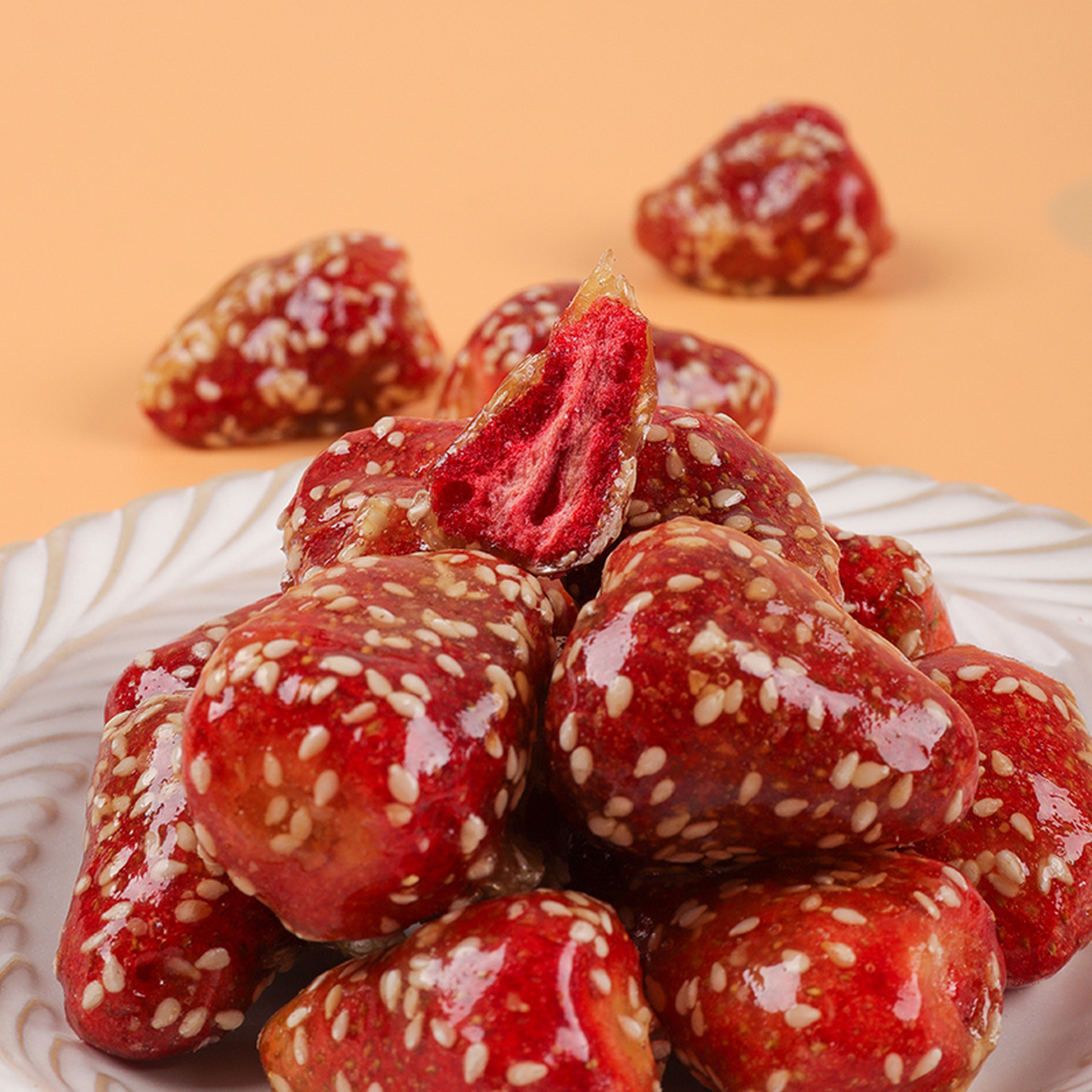 苗蔬蔬冻干冰糖草莓厂家批发#果蔬脆