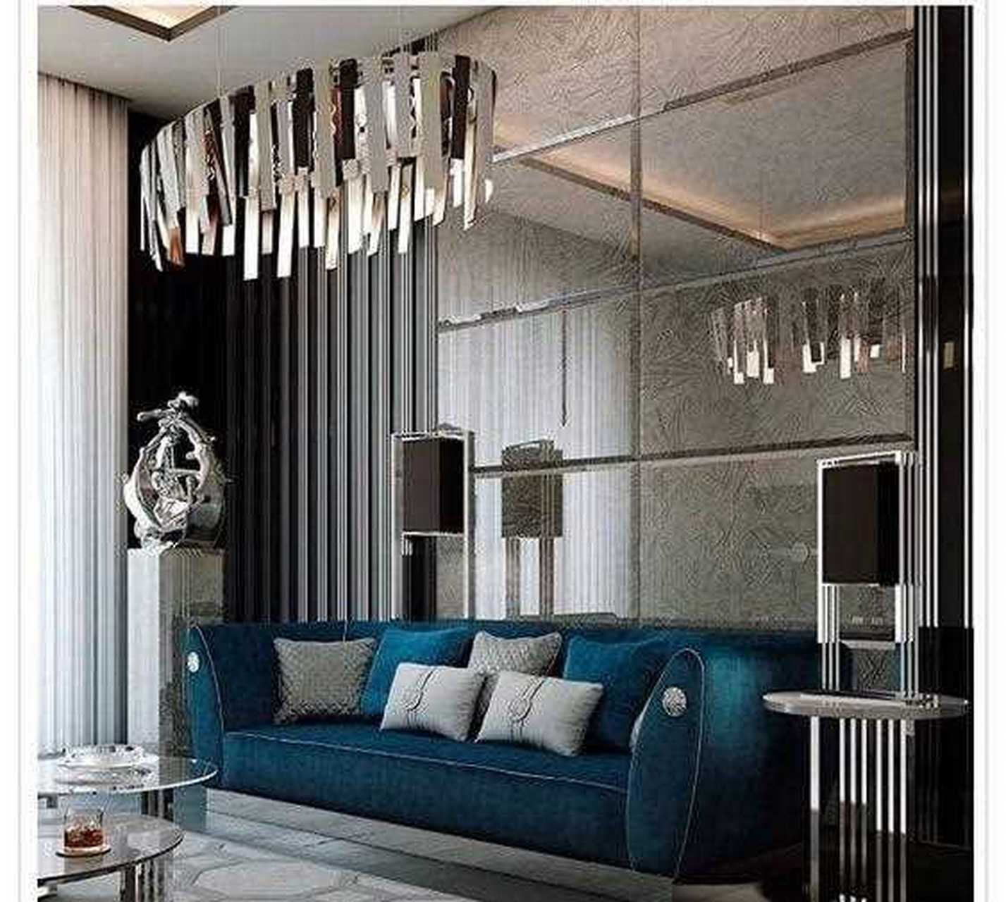 客厅玻璃背景墙装饰太高级了吧![戴口罩]