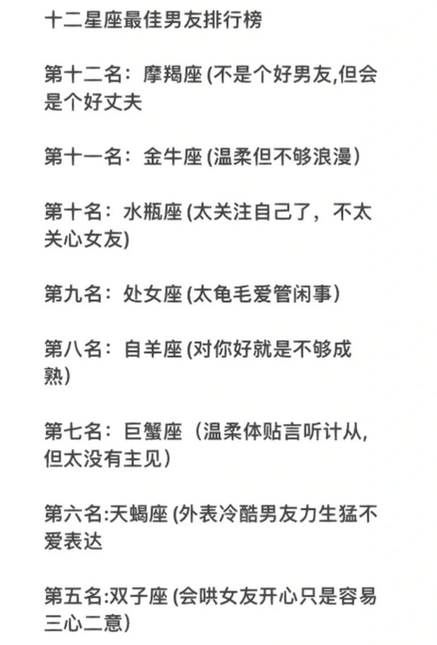 招牌星座男友top12!抢先get你的幸福攻略! 闻所未闻!