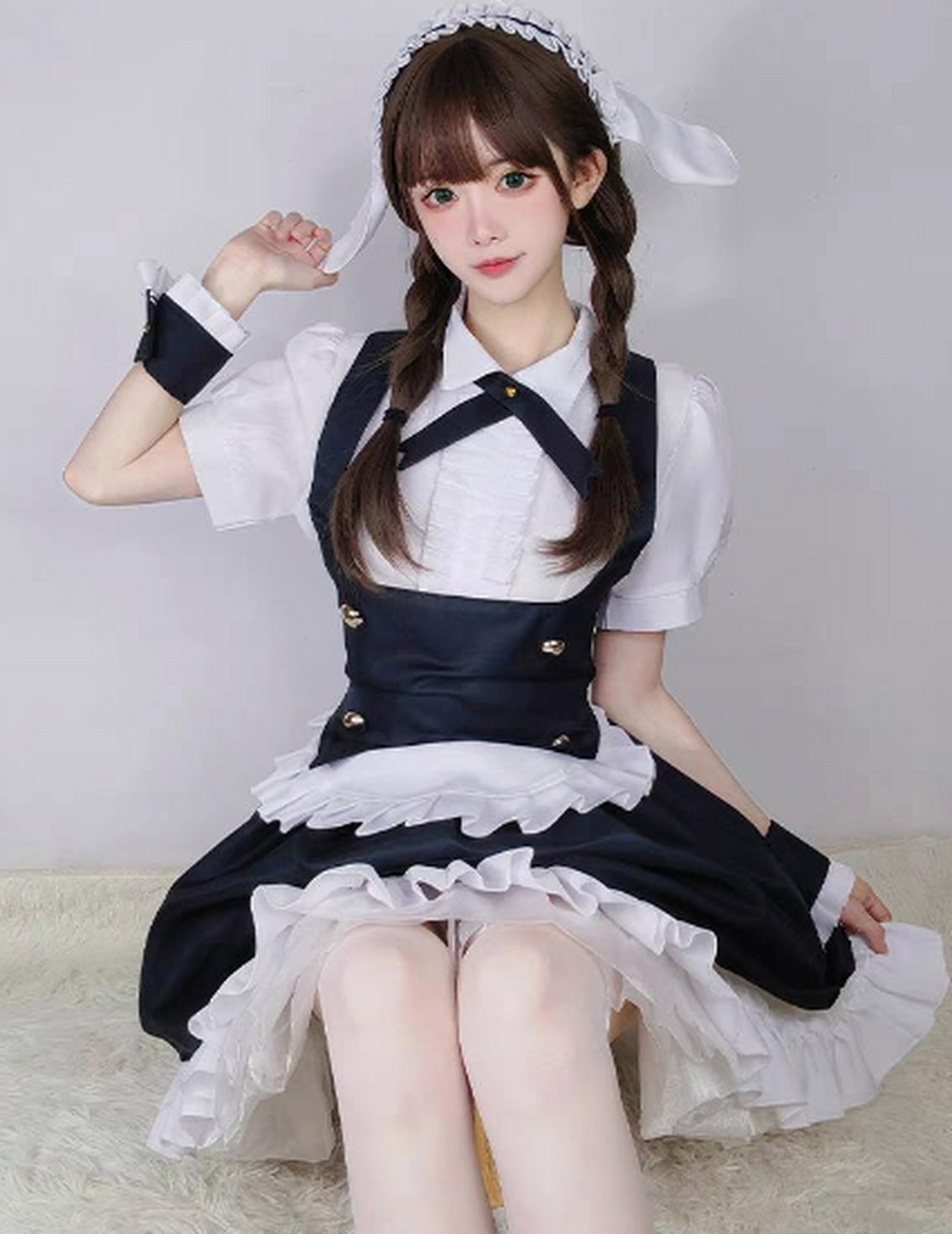 少女萝莉控双马尾女仆装装cosplay 主人你去哪了