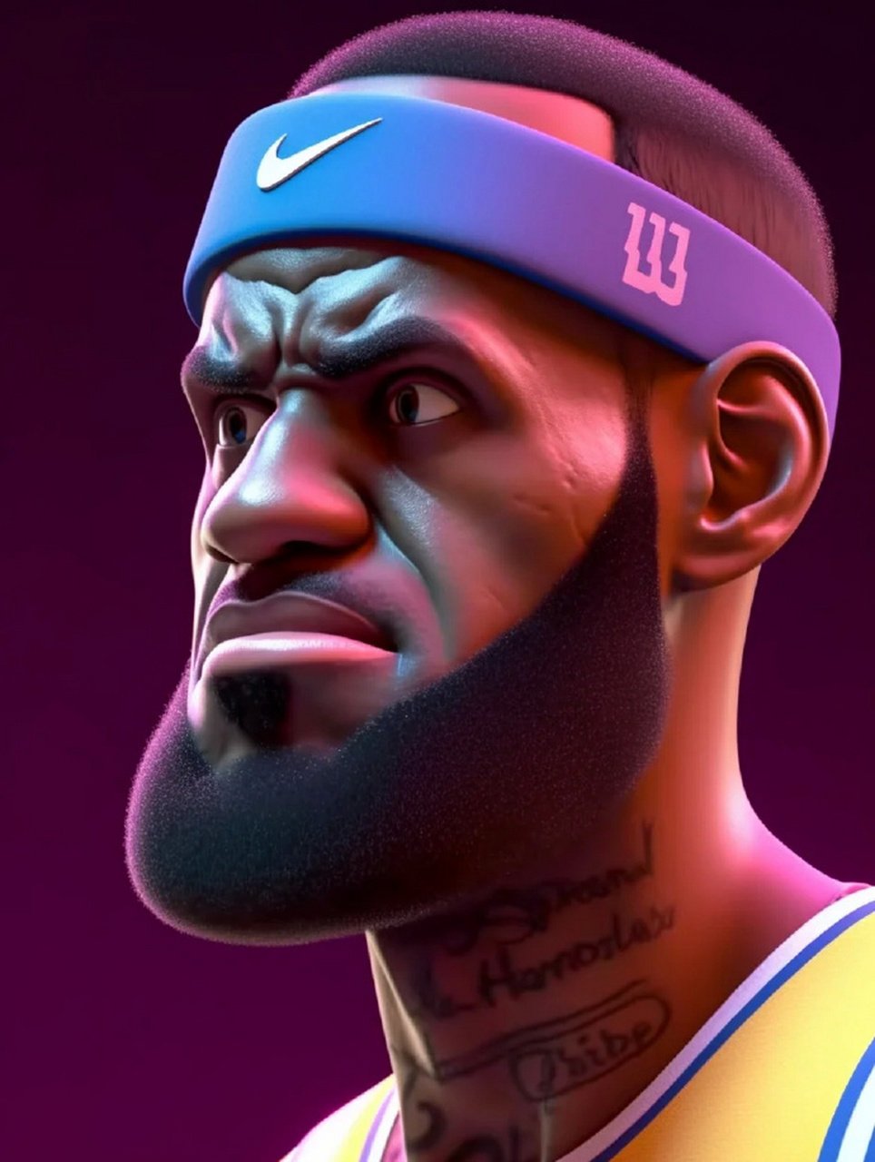 迪士尼风格的湖人队头像#nba# #湖人