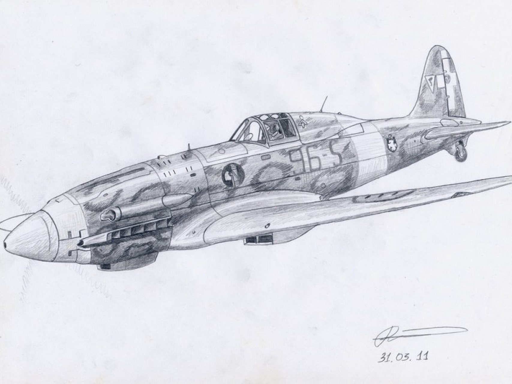 二战经典飞机铅笔画#航空那些事儿