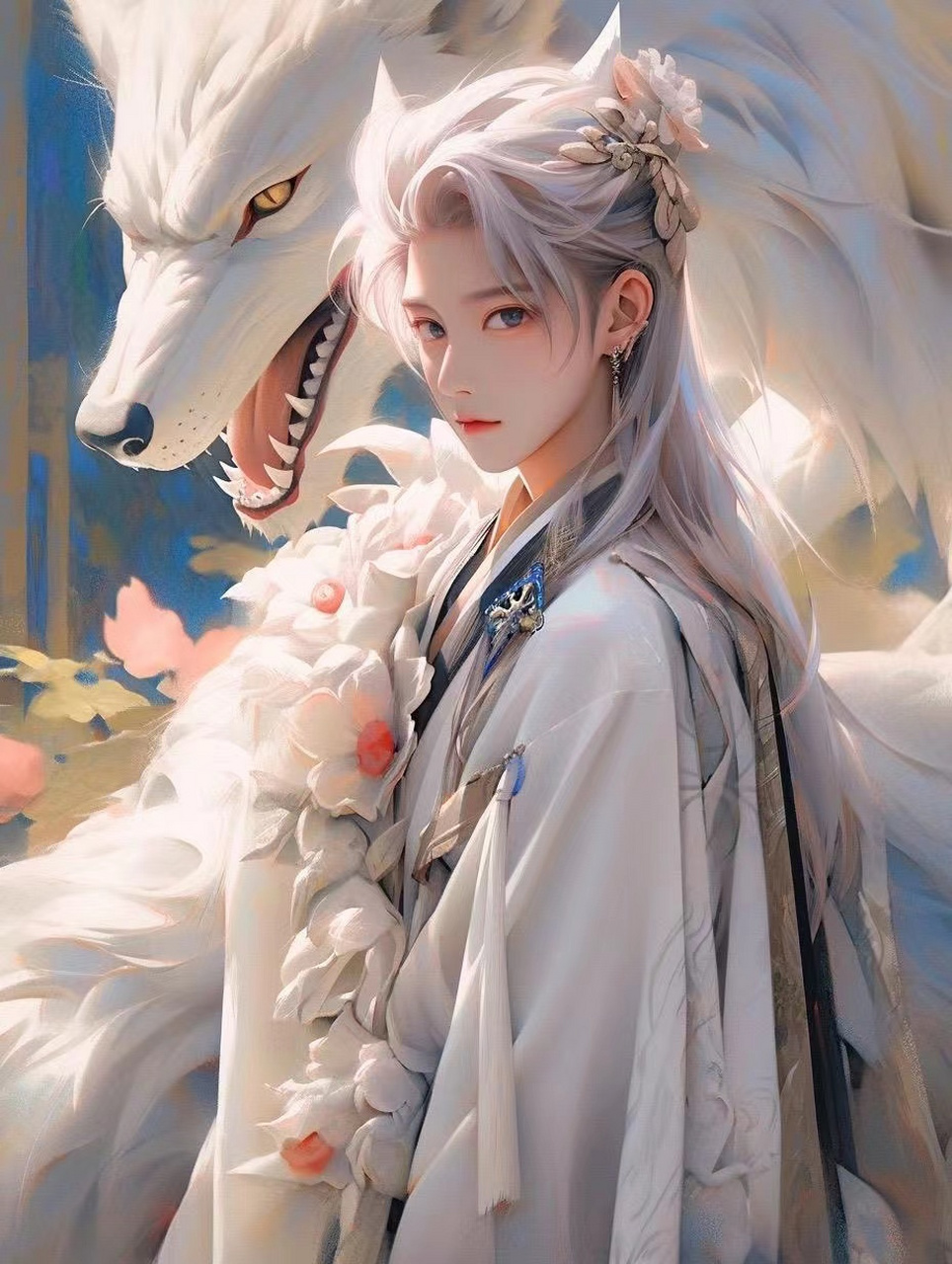 [哟]ai狐妖插画壁纸,涂山璟