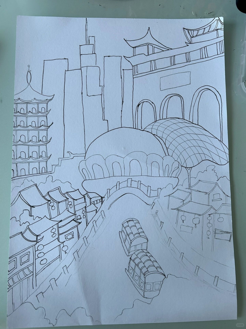 我的家乡南京手绘