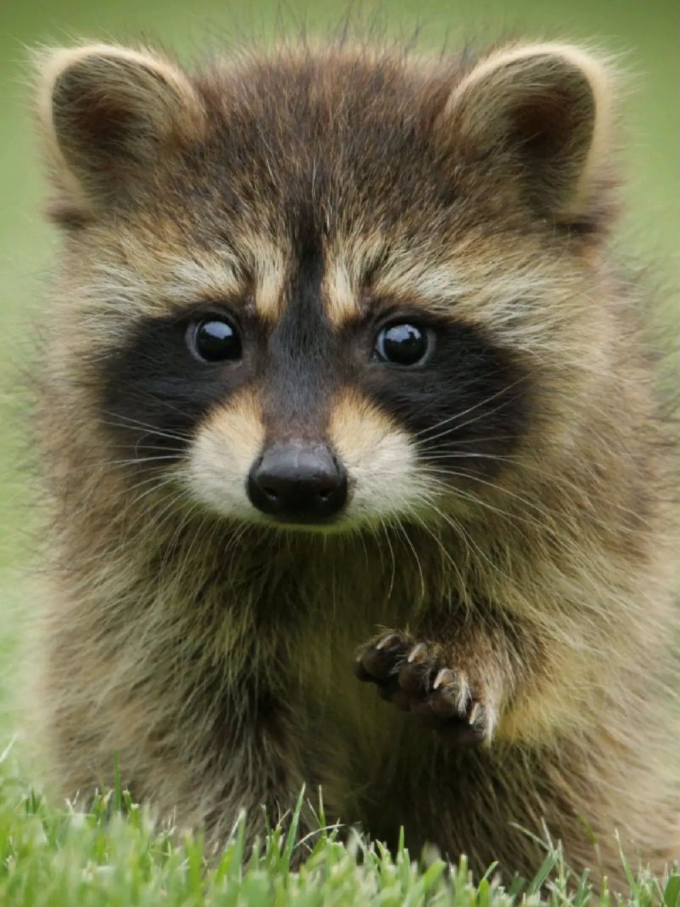 每天陪孩子一起瞧动物 名称:浣(huàn)熊(procyon lotor) 别名:食物