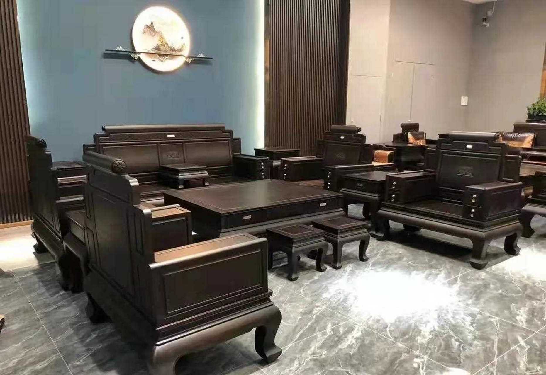 柬埔寨酸枝沙发深色系
