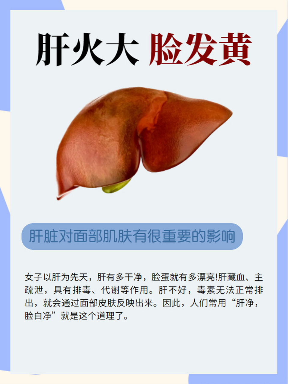 肝上火的表现#肝病# #中医# #肝火旺#  1,脸黄暗沉.