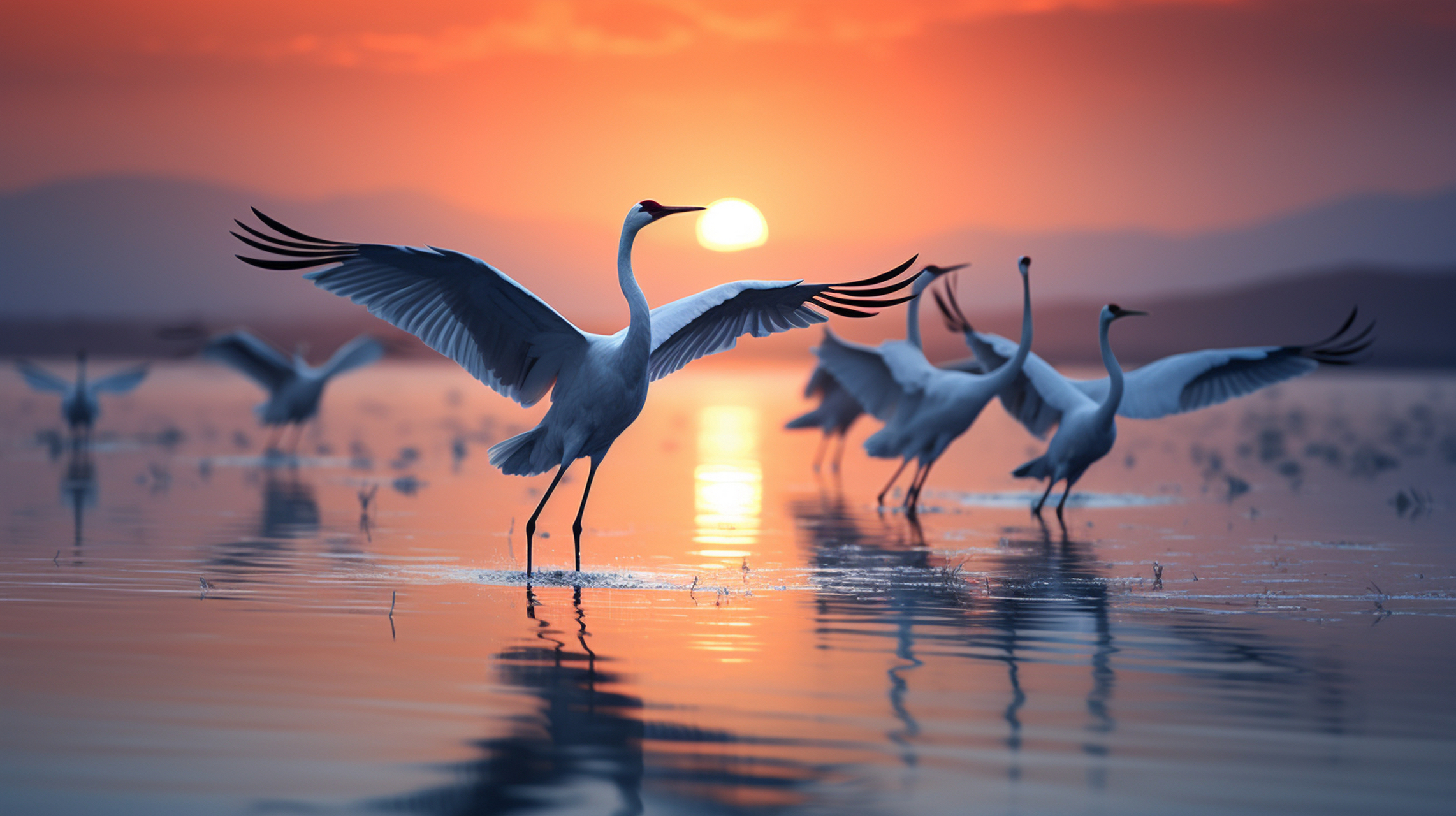 绝美的意境,让人心情舒畅的天鹅图!#ai绘画