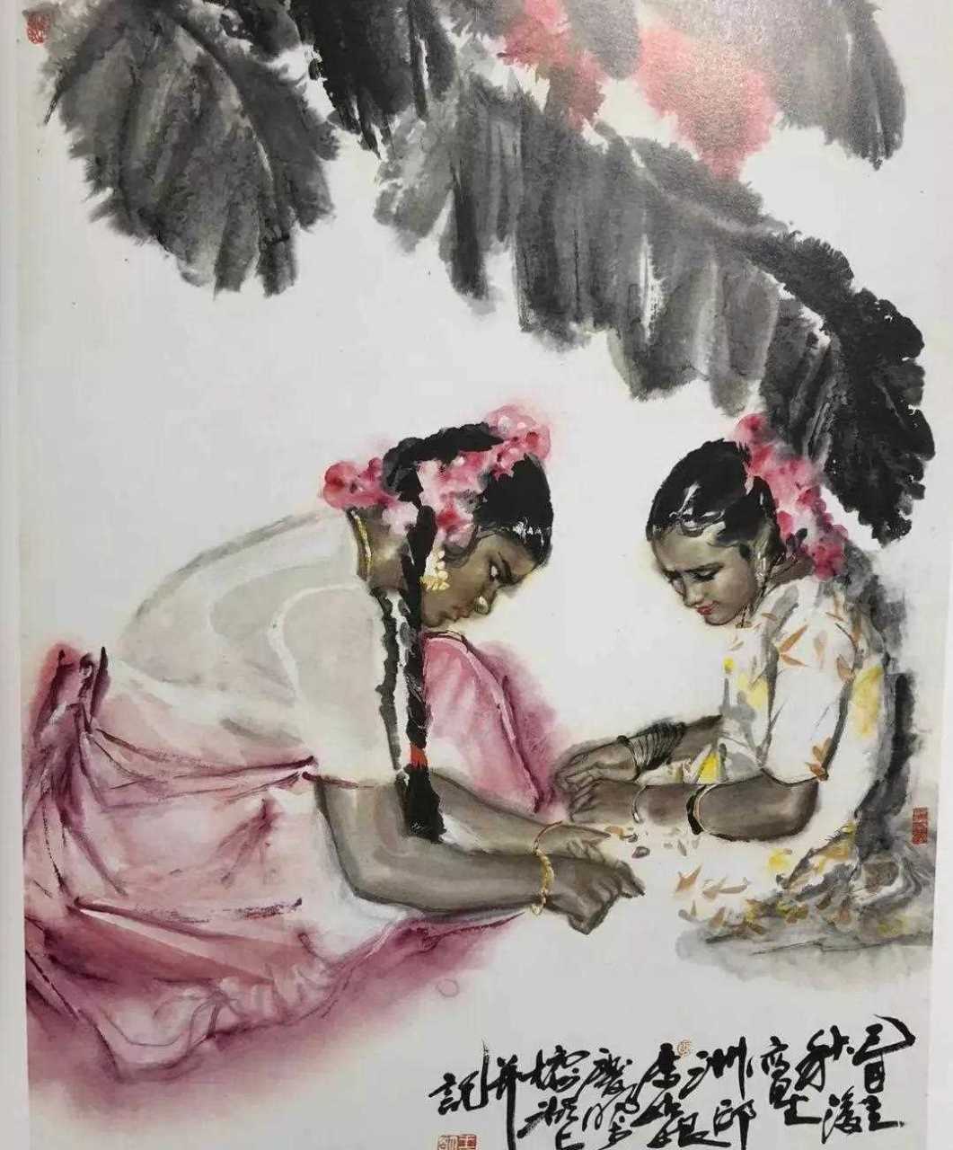 浙派人物画家王庆明作品欣赏(13)王庆明老师说"我偏爱儿童,少女和