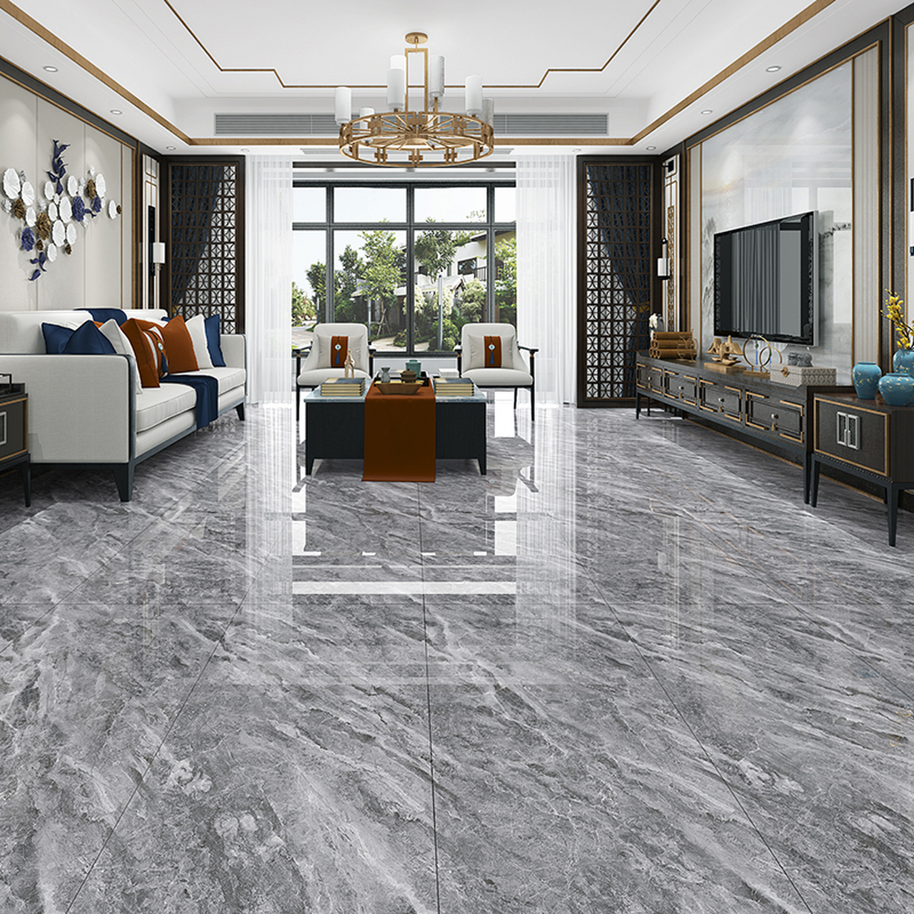 略显冷色调的灰色地砖时尚耐看,防脏耐磨也毫不逊色~  灰色瓷砖的优点