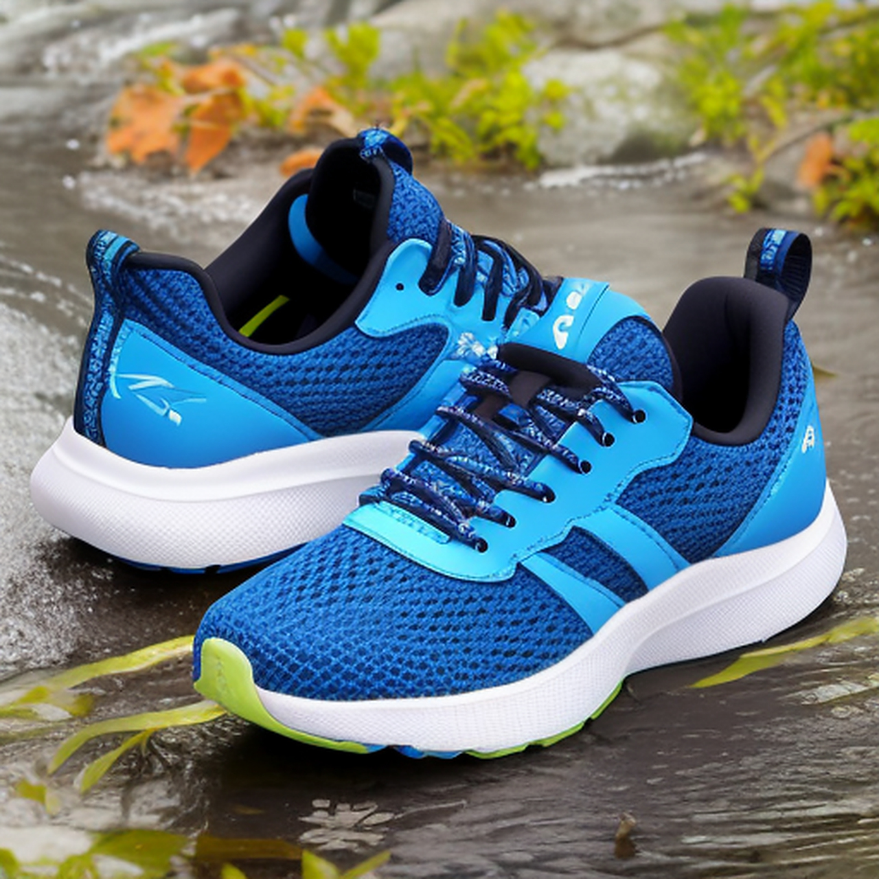 一双双漂亮的蓝色鞋子