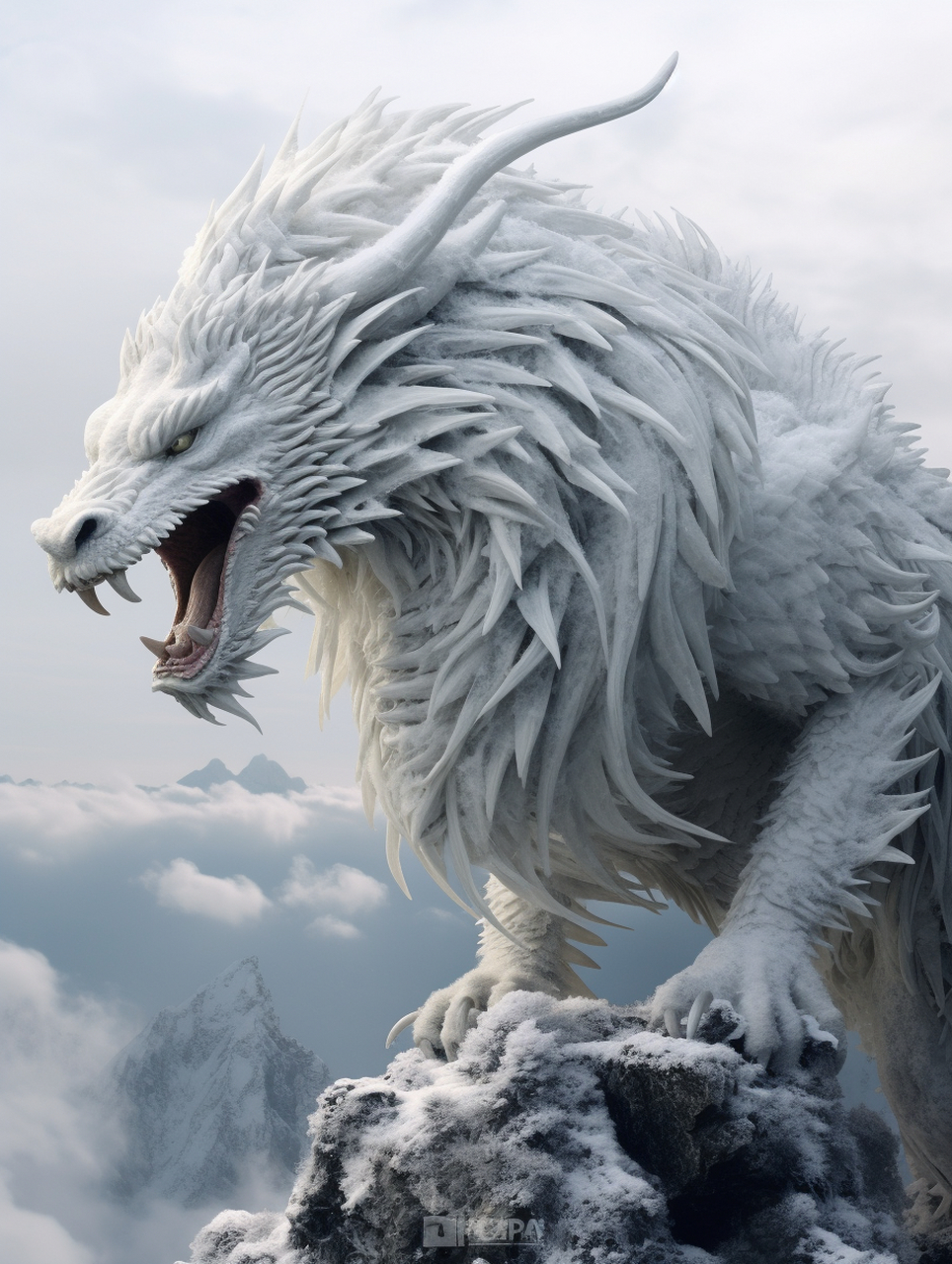 小白龙见识一下,应该是大白龙!#龙# #ai绘画