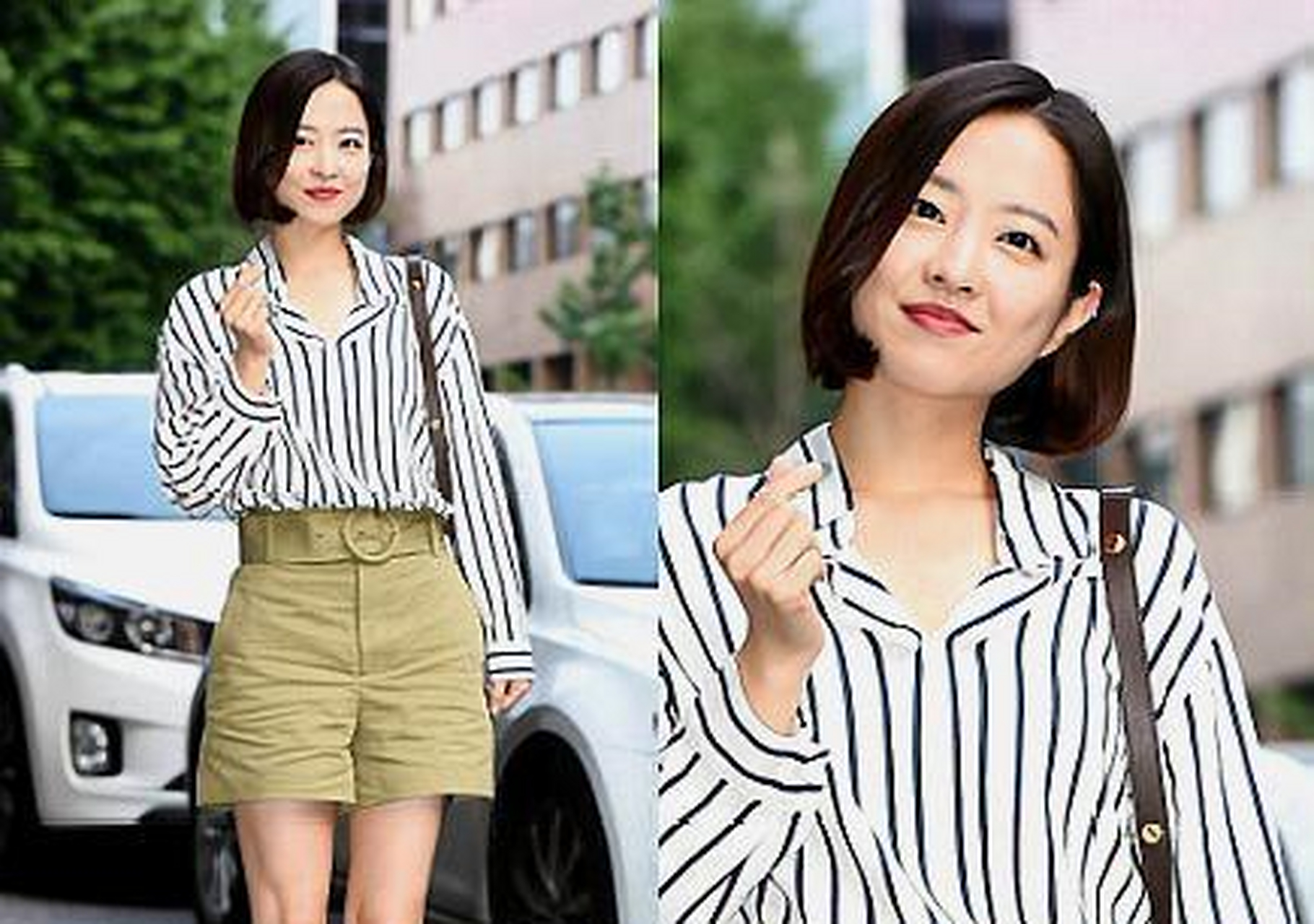 韩剧《深渊》朴宝英短裤搭配竖纹雪纺衫,少女感爆棚![吐]