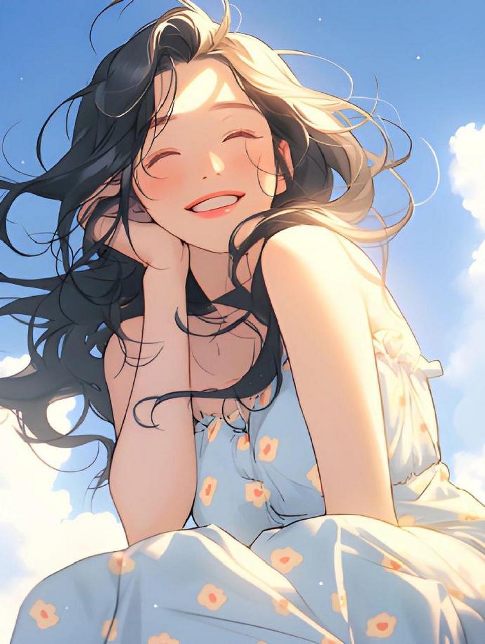 笑容治愈甜美少女头像