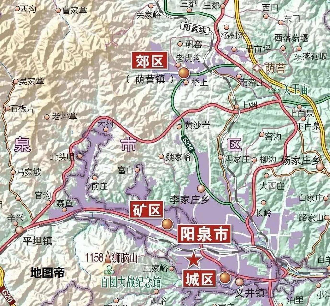 山西阳泉地理位置图片