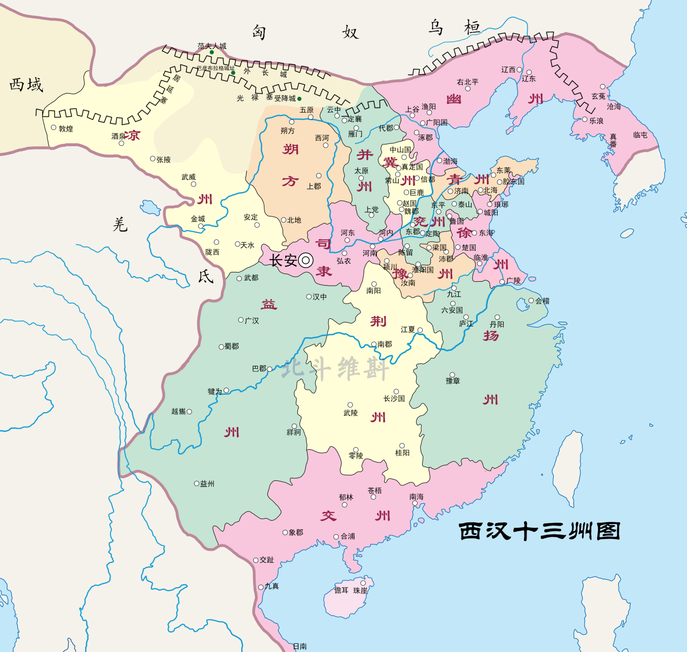 汉朝末期地图高清图片