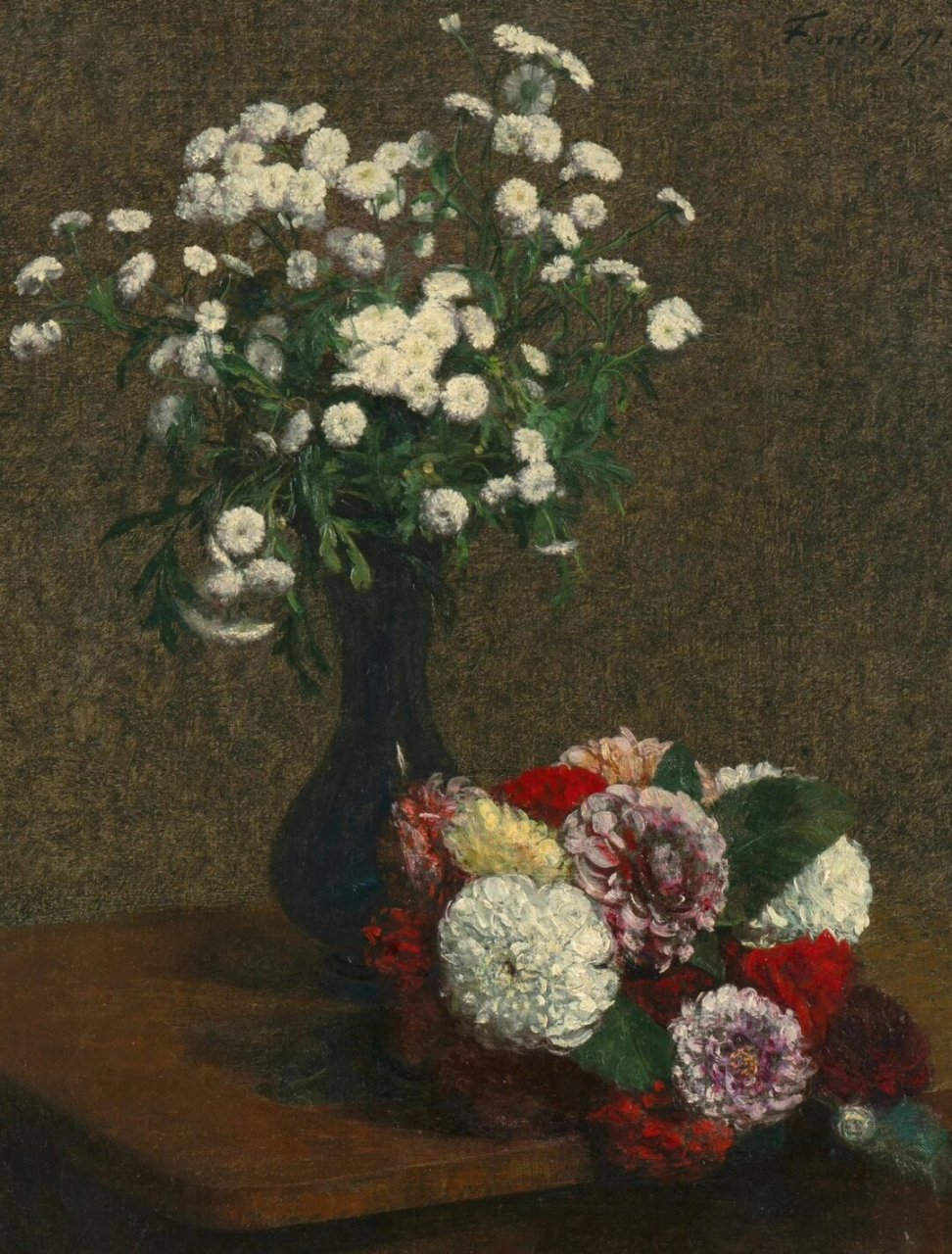 这静物花卉太美了  亨利·方丹·拉图尔(henri fantin-latour)在1836